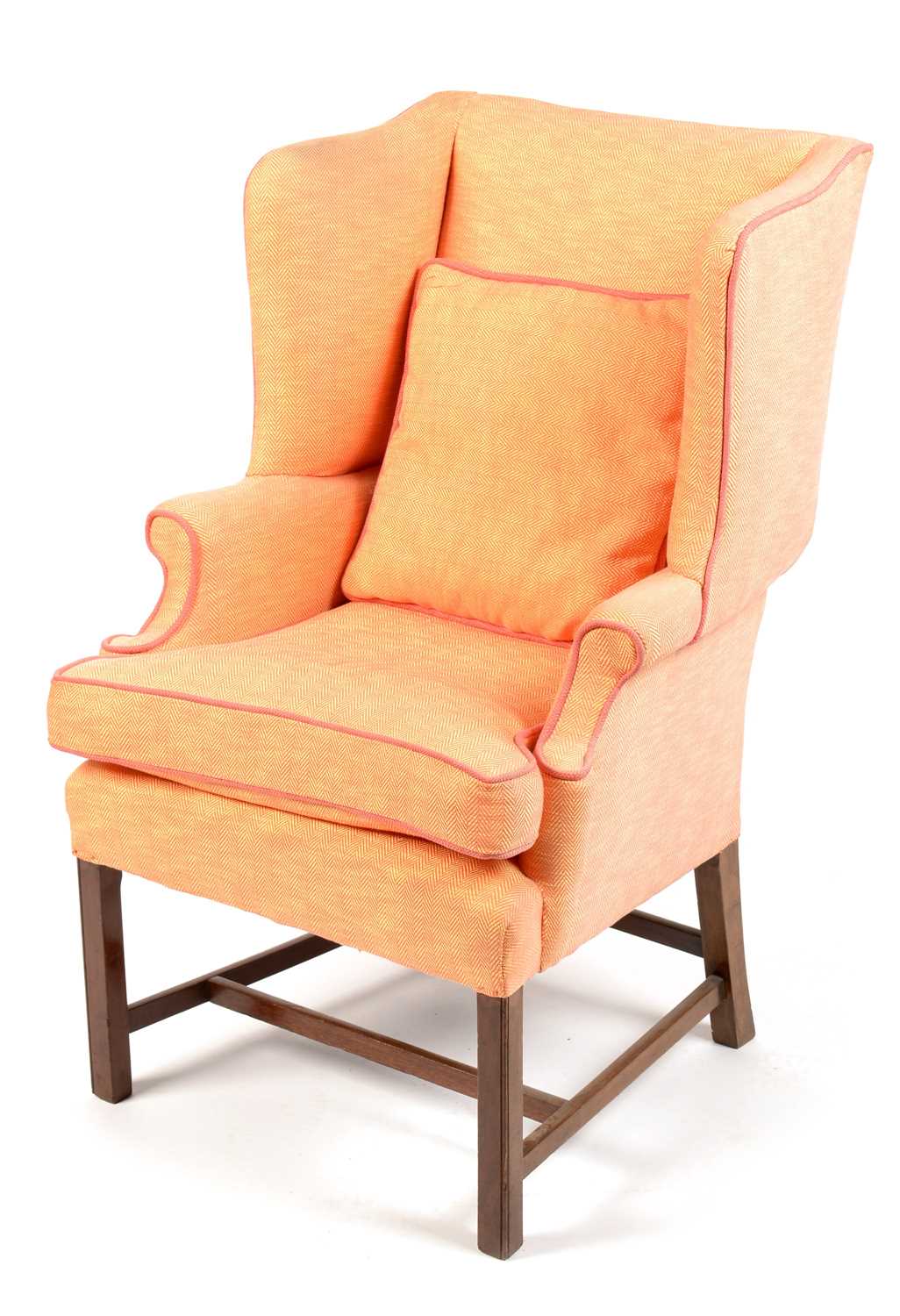 Lot 852 - A Georgian style wingback armchair