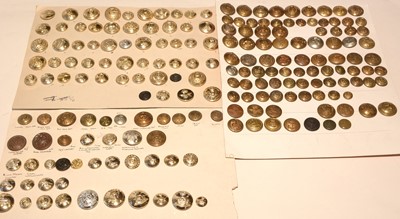 Lot 1255 - A large collection of Military buttons mounted on cards.