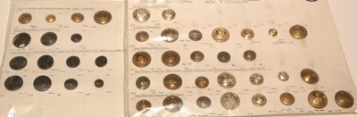 Lot 1256 - A large collection of Military buttons mounted on card.