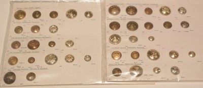 Lot 1257 - A large collection of Military buttons mounted on card.