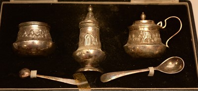 Lot 214 - Silver condiments and other items