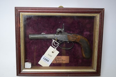Lot 1280 - A mid 19th Century percussion cap pocket pistol.