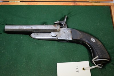 Lot 1281 - A 19th Century Belgian breech-loading pinfire pistol.