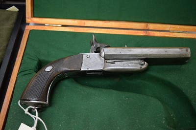 Lot 1281 - A 19th Century Belgian breech-loading pinfire pistol.