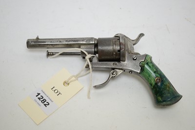 Lot 1282 - A 19th Century 7mm Lefaucheux pinfire revolver.