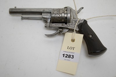 Lot 1283 - A 19th Century 7mm Lefaucheux pinfire revolver.