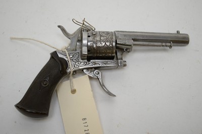 Lot 1283 - A 19th Century 7mm Lefaucheux pinfire revolver.