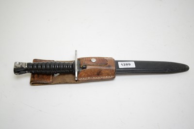 Lot 1289 - A Swiss 1957 pattern bayonet.
