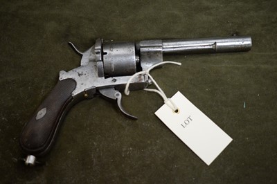 Lot 1281 - 12mm Pin fire revolver by Vincente Arizmende c.1870