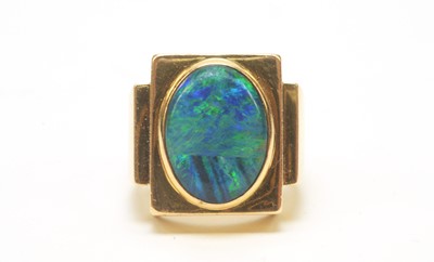 Lot 61 - An opal ring.