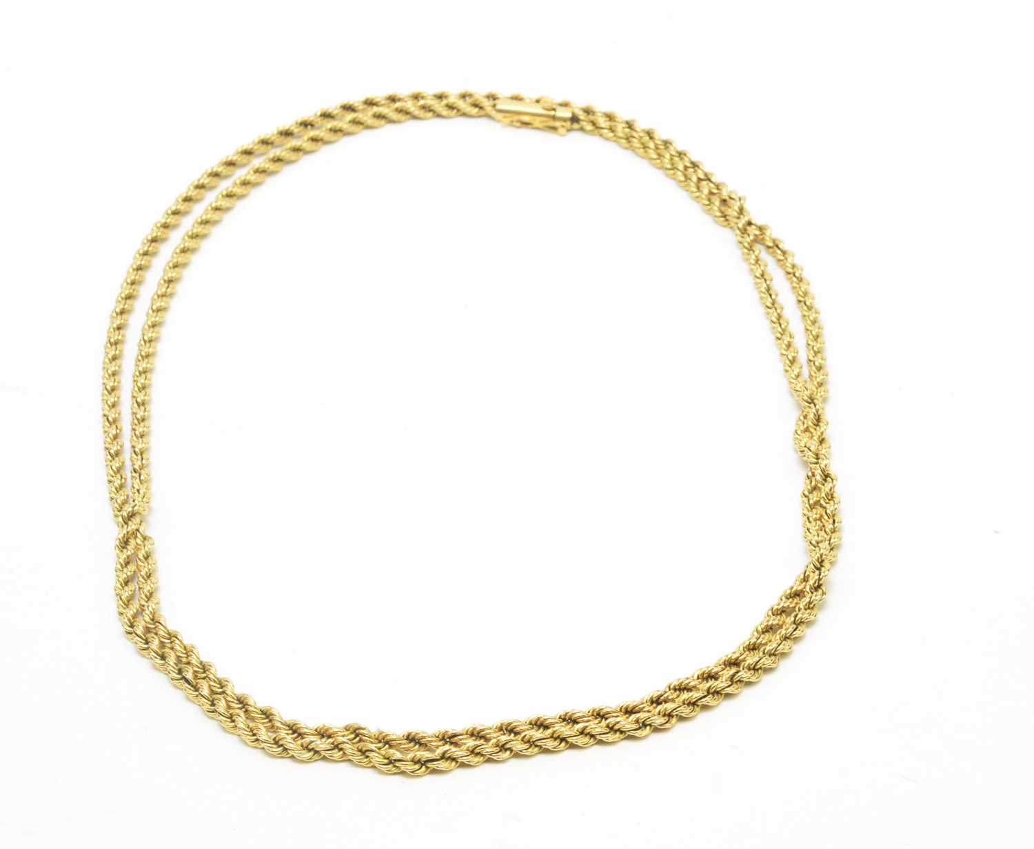 Lot 62 - A fine Egyptian 18ct. yellow gold chain necklace.