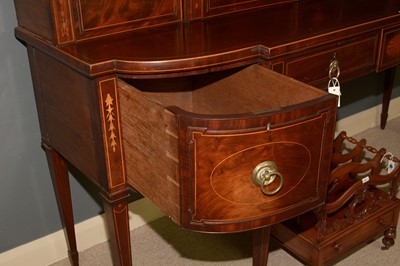 Lot 904 - A 19th Century mahogany and inlaid stage-back sideboard