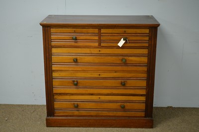 Lot 38 - Late 19th C walnut chest of drawers.