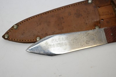 Lot 423 - A folding Knife; Fagan throwing knife; AA car badge; and other metalware.