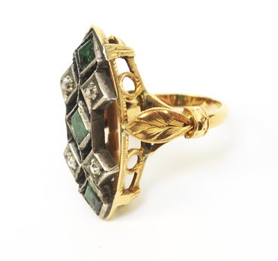 Lot 74 - Emerald and diamond ring