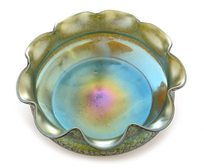 Lot 599 - Iridescent glass bowl attributed to Loetz