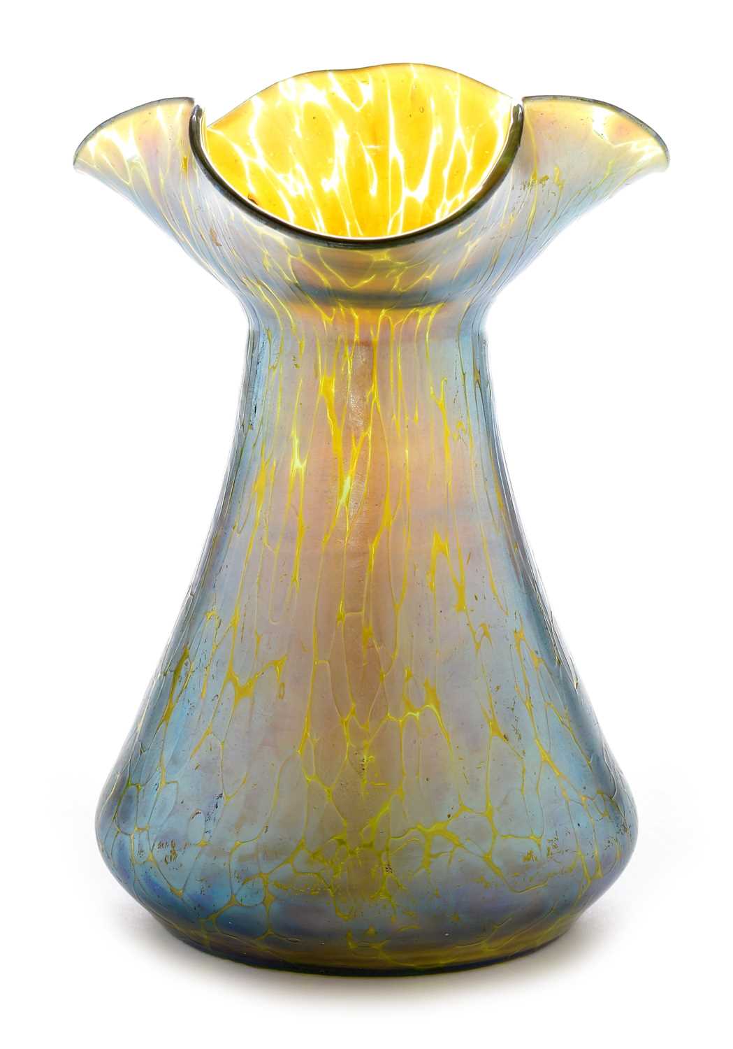 Lot 604 - Loetz green iridescent vase