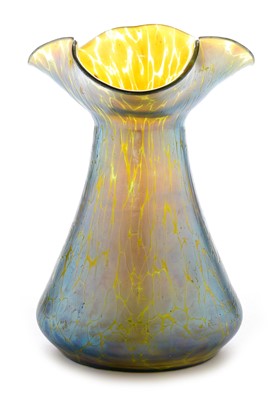 Lot 604 - Loetz green iridescent vase