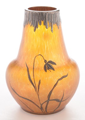 Lot 611 - Small Loetz style art glass vase