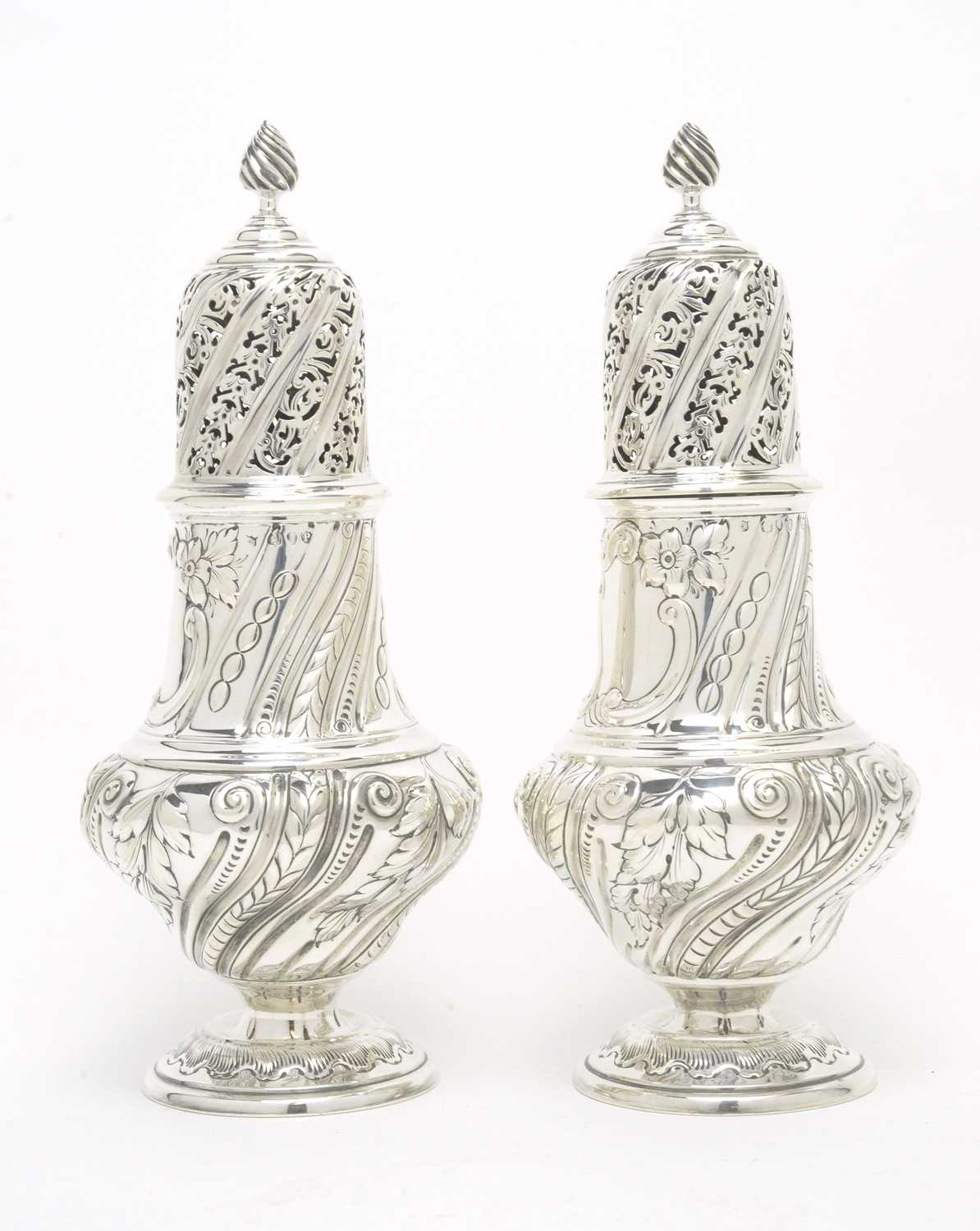 Lot 168 - A pair of large Victorian silver casters