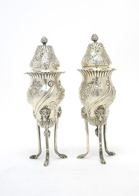 Lot 169 - A pair of Victorian silver sugar casters.