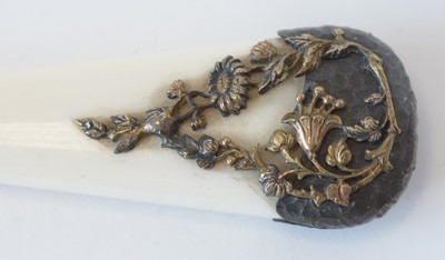 Lot 815 - Art Nouveau bronze and ivory seal