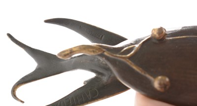 Lot 804 - F.Barbedienne bronze swallow pen tray