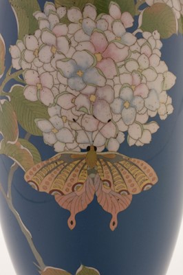 Lot 490 - Japanese cloisonne vase and stand