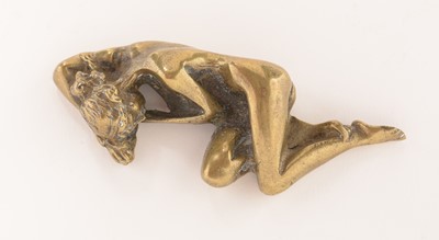 Lot 806 - Small reclining bronze nude