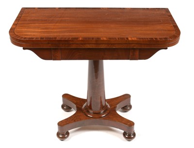 Lot 907 - A Victorian mahogany and banded card table.