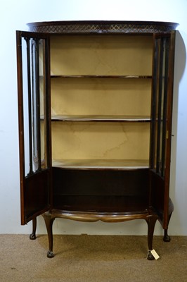 Lot 1 - 20th Century mahogany bowfront display cabinet.