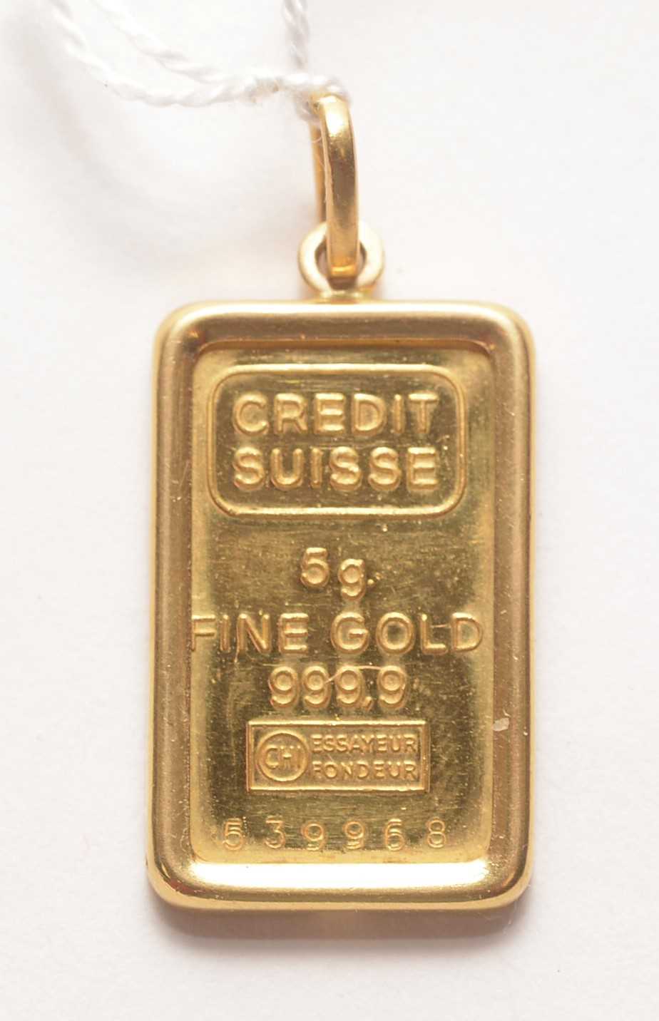 Lot 206 - A credit Suisse fine gold ingot.