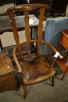 Lot 92 - 20th C captain's chair; and an Edwardian high back chair.