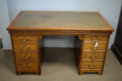 Lot 76 - Victorian oak desk.