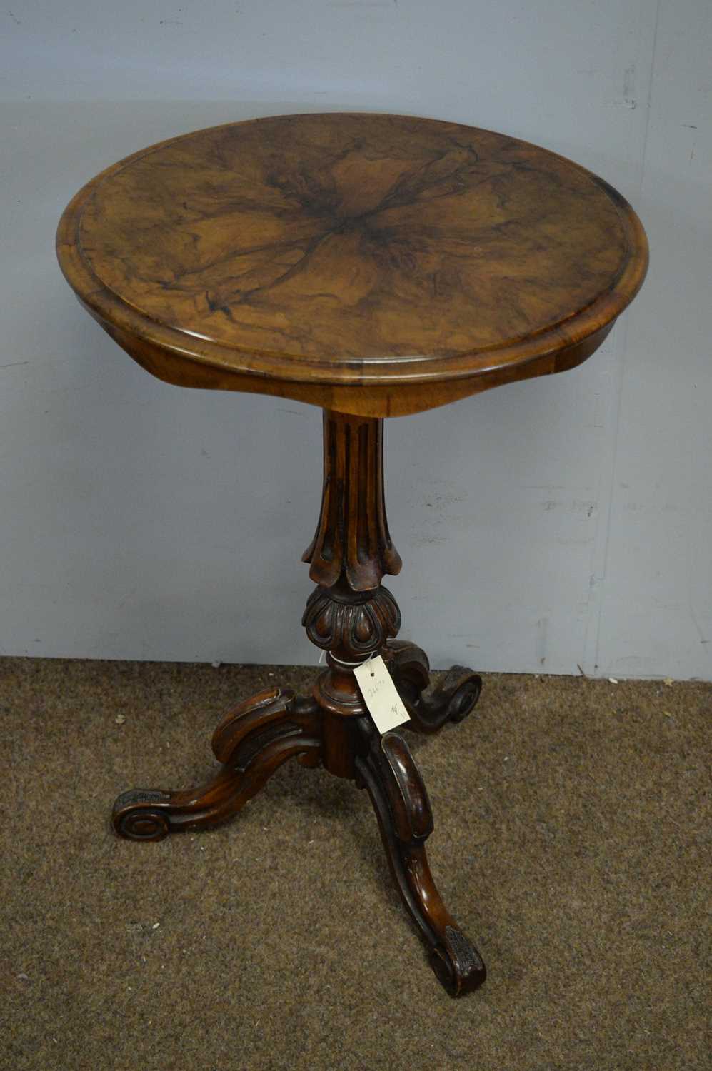Lot 78 - Victorian walnut tripod table.