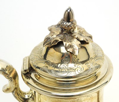 Lot 150 - An early Victorian silver coffee pot.