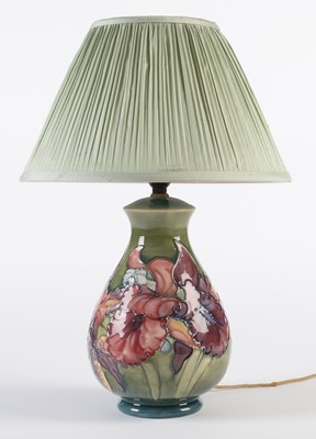 Lot 701 - Moorcroft Iris pattern lamp