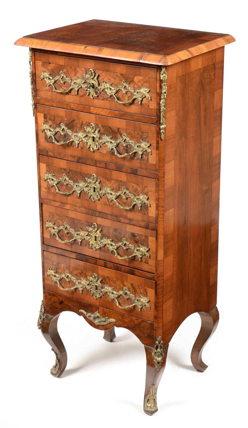 Lot 878 - French 19th Century style walnut chest of drawers