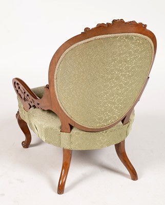 Lot 879 - Victorian mahogany show frame nursing chair