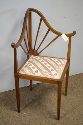 Lot 88 - Edwardian mahogany corner chair.