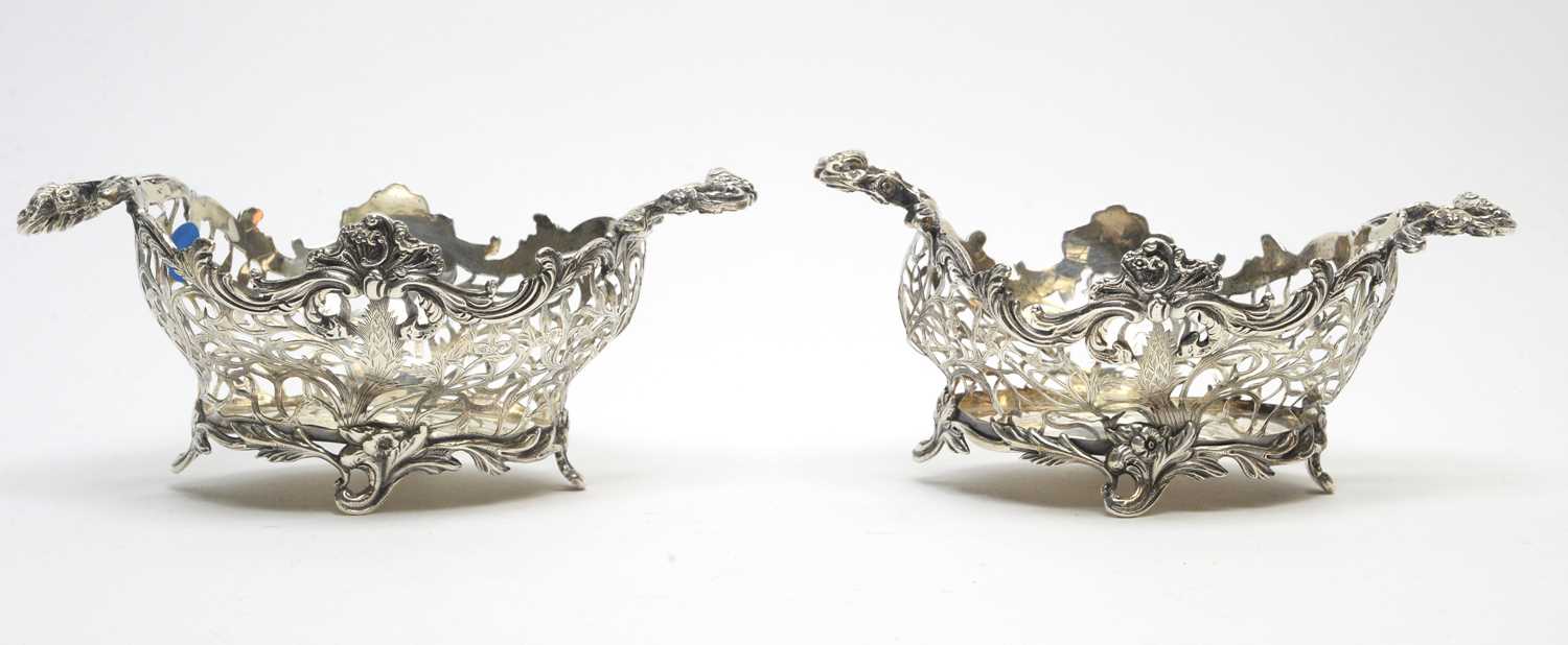 Lot 140 - A pair of Victorian silver two-handled bowls.