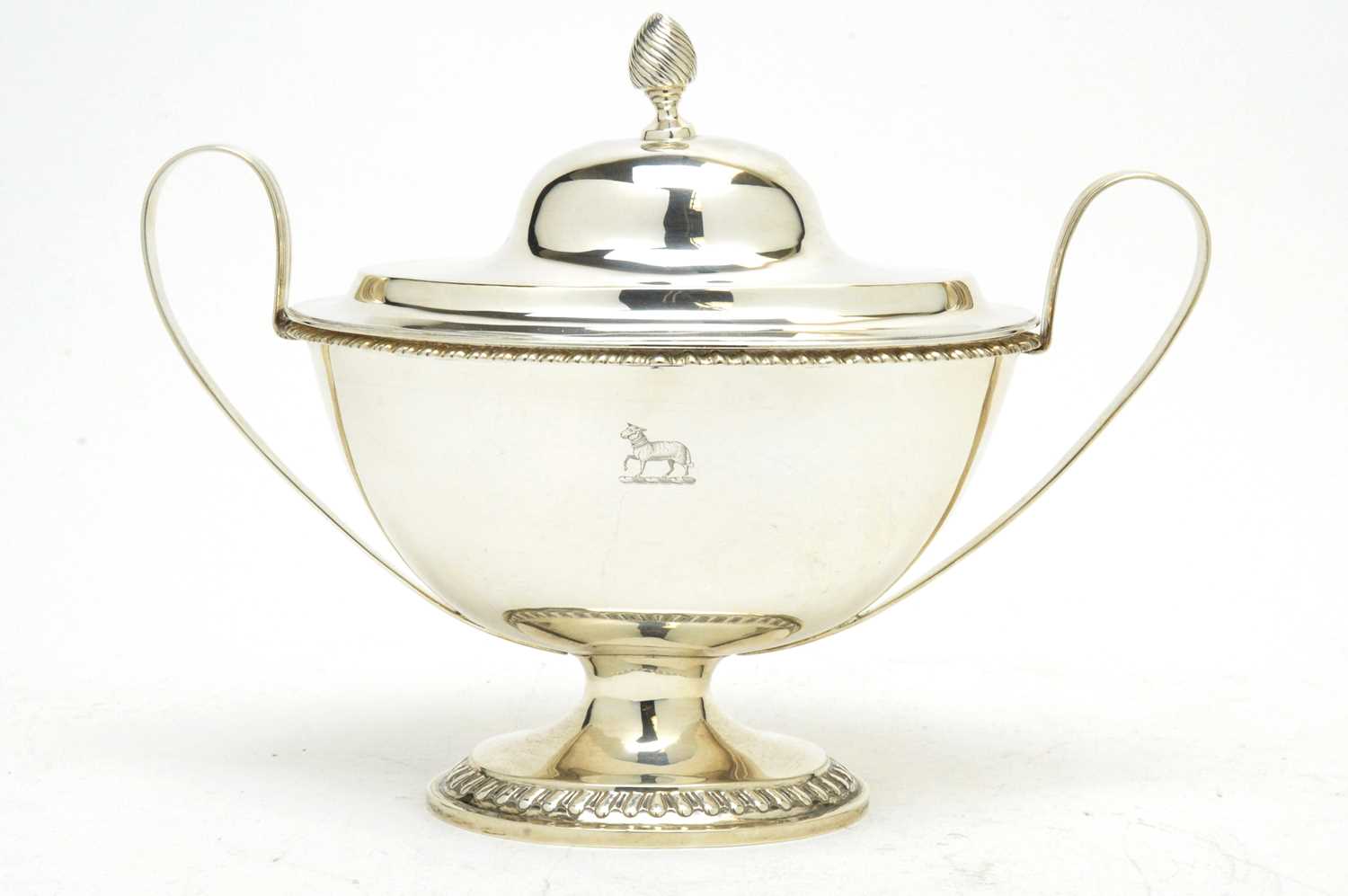 Lot 141 - A late Victorian silver two-handled tureen.