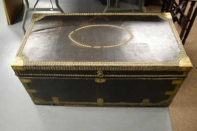Lot 155 - 19th Century leatherbound trunk