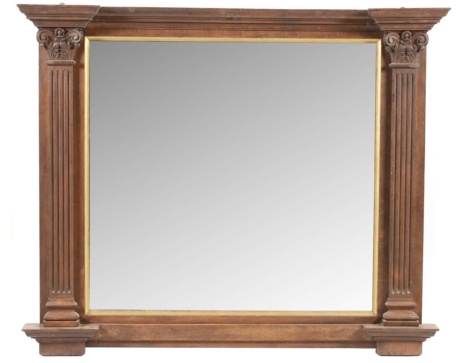 Lot 780 - Early 20th Century oak framed overmantel mirror