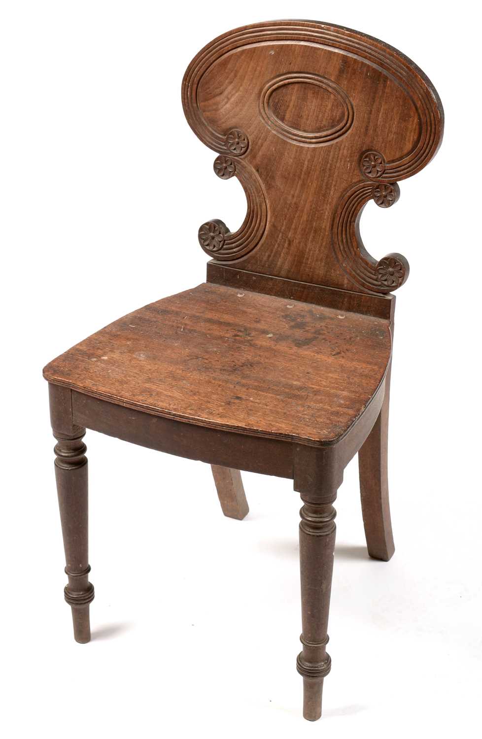 Lot 860 - Regency mahogany hall chair