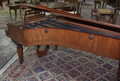 Lot 818 - John Broadwood & Sons, London - A 19th Century mahogany imported semi-grand piano