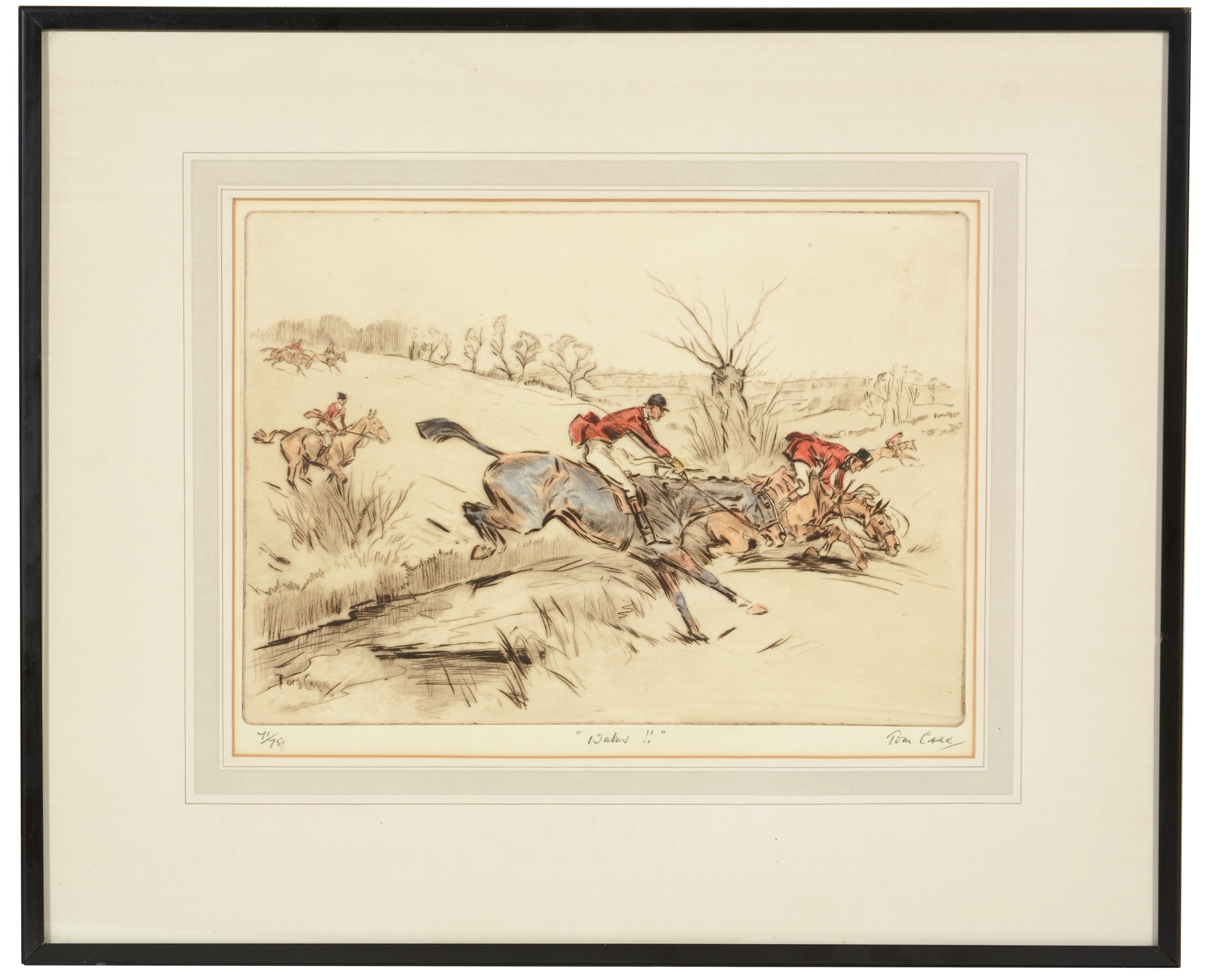 Lot 218 Thomas "Tom" Carr colour etching.