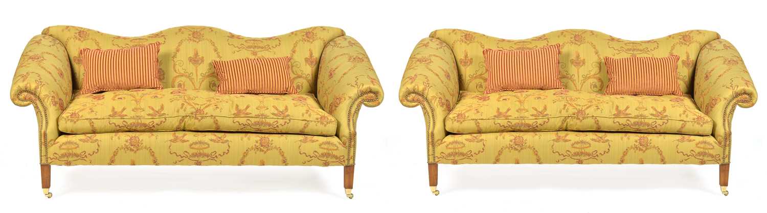 Lot 870 - Pair of Queen Anne style sofas