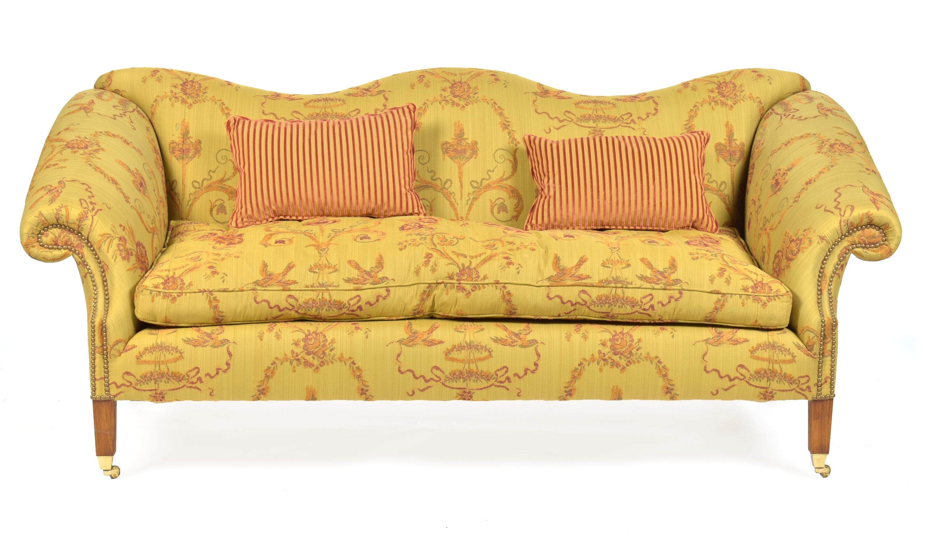 Lot 870 Pair of Queen Anne style sofas