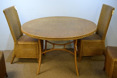 Lot 20 - 20th C wicker table and chairs